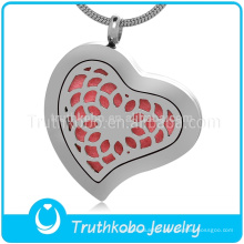 Collier de diffuseur d&#39;huile essentielle d&#39;Aromatherapy-8 plaquettes-bijoux de coeur - Pendentif médaillon en acier inoxydable chirurgical allergique